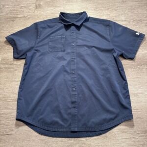 Under Armour Shirt Mens XXL Blue Outdoor Vented Casual Button Up Short Sleeve